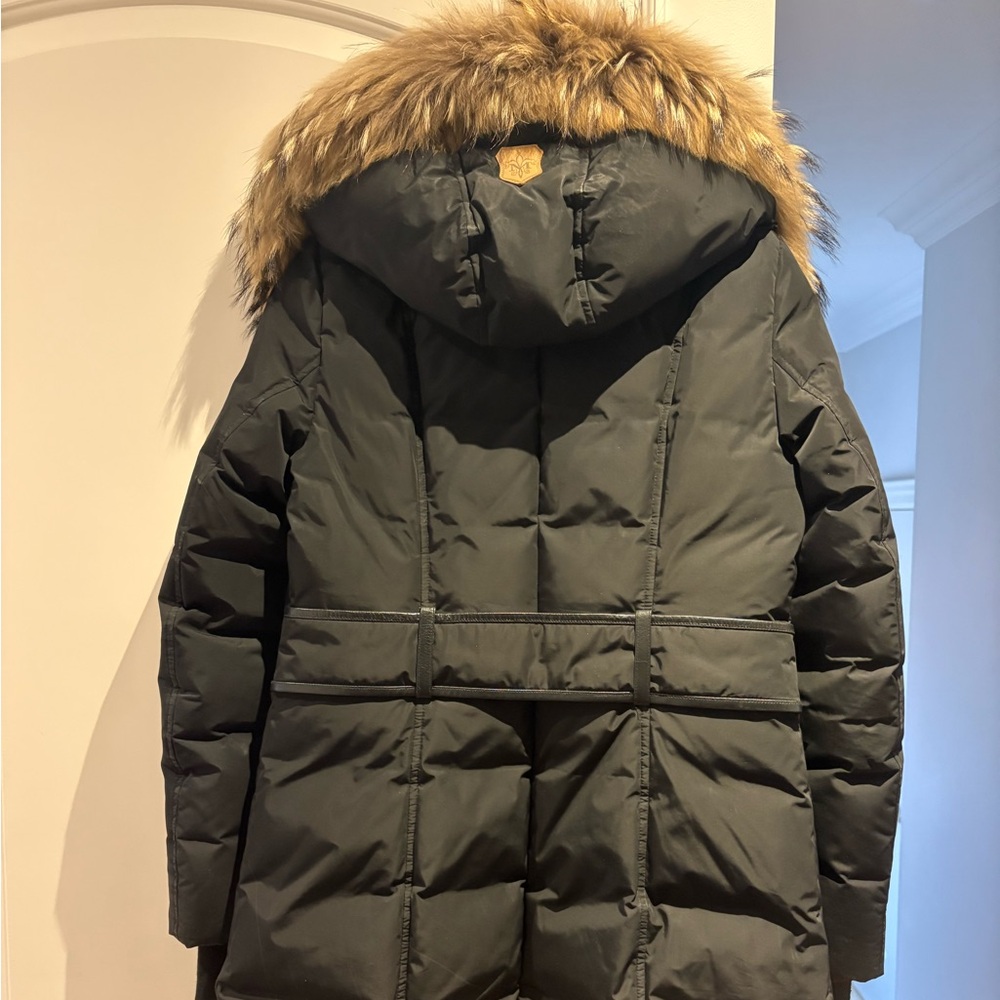 Mackage Black Puffer KAY-F Down coat with natural fur Signature Mackage Collar